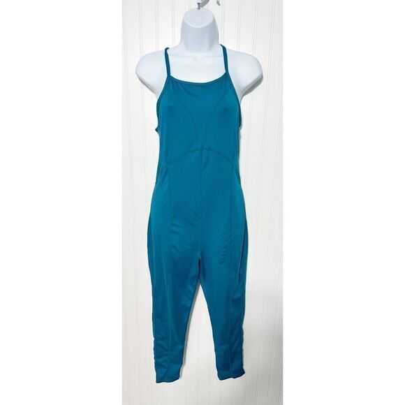 Free People Womens Movement Ashford Side To Side Performance Jumpsuit Blue Large - Picture 16 of 16